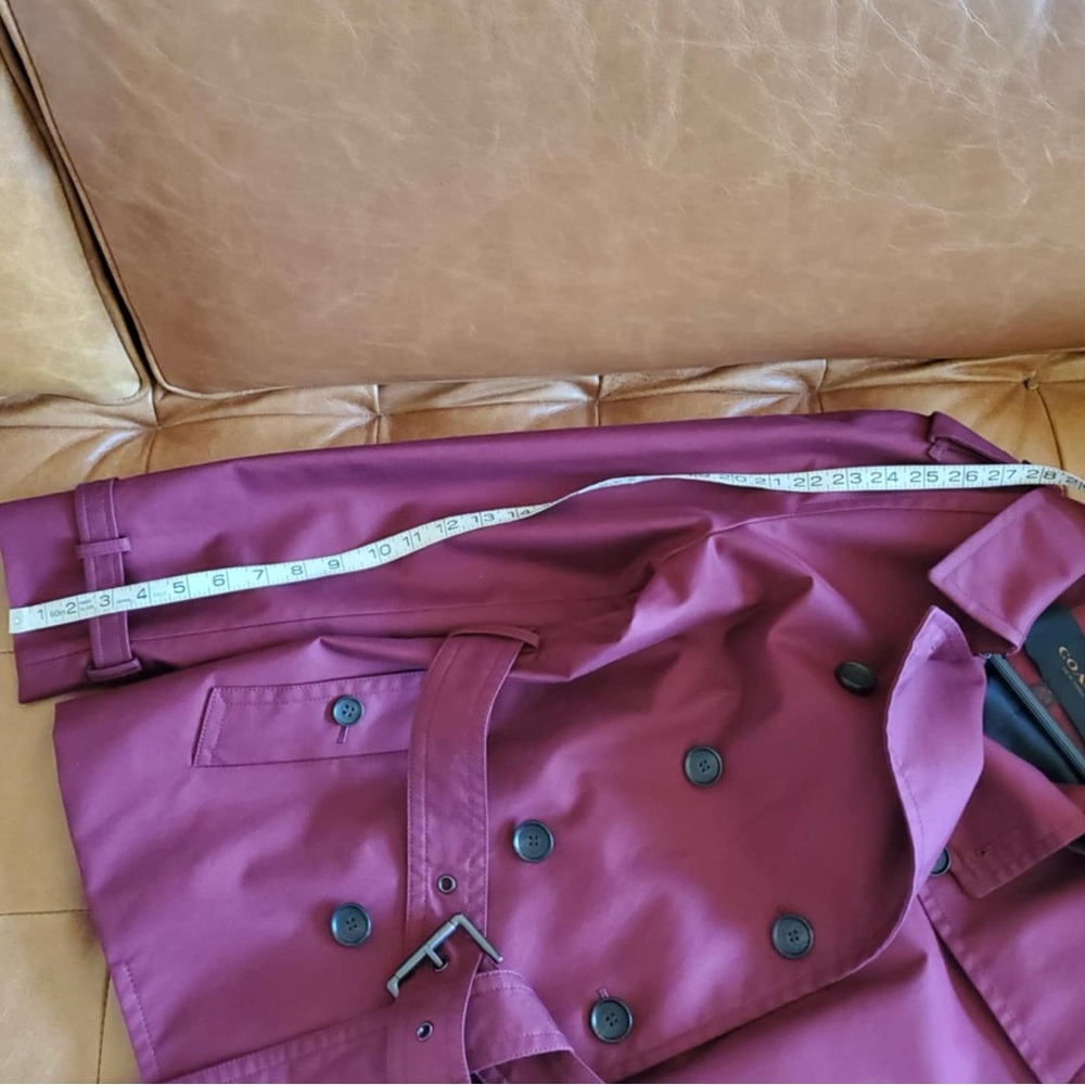 Classic Coach Short Trench Coat Oxblood Medium - Picture 13 of 15